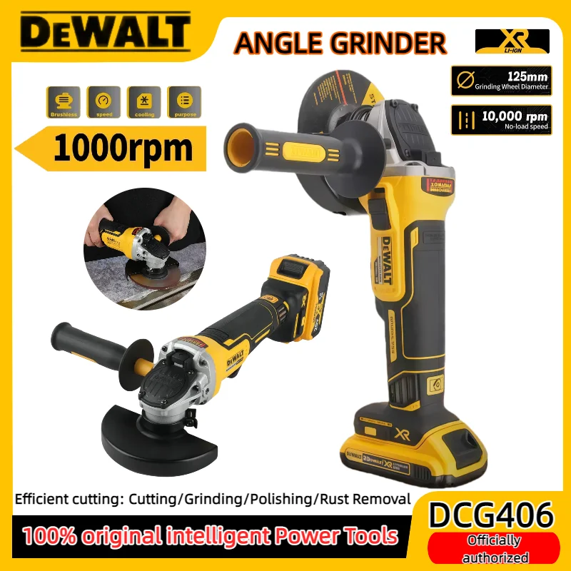 

DeWALT DCG406 Lithium Angle Grinder Multifunctional Polishing Machine Industrial Cutted Machine Switch Cordless Angle Grinder