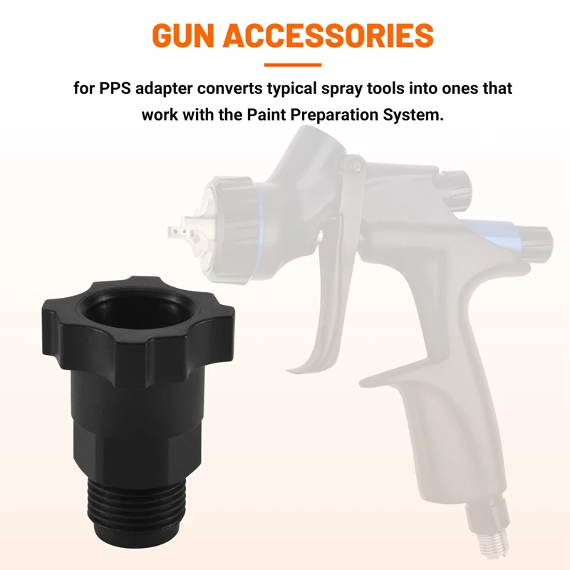 1Pcs Spray Tool Connector For PPS Adapter Spray Tool Cup Adapter Fit For Devilbiss Spray Tool Disposable Measuring Cup,Black