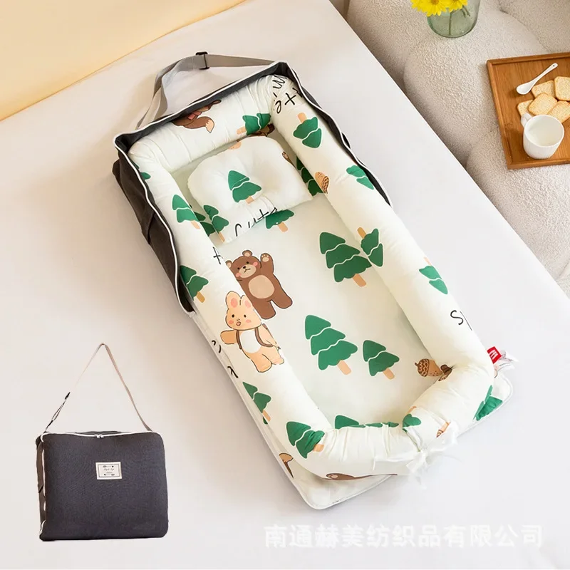 Portable Baby Newborn Sleeping Bed Nest Bedding Fence Removable Mattress Crib Playpens Cushion Bumper Travel Cot Bassinet