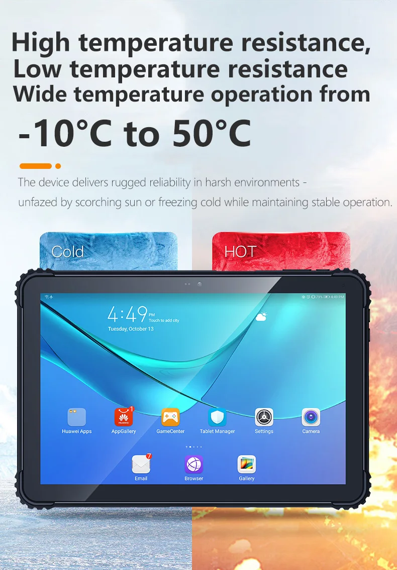 Android 10.1' Factory Tablet Engineered for Industrial Factory Environments with Features Like 8500mAh and Network 4G Wi - Fi