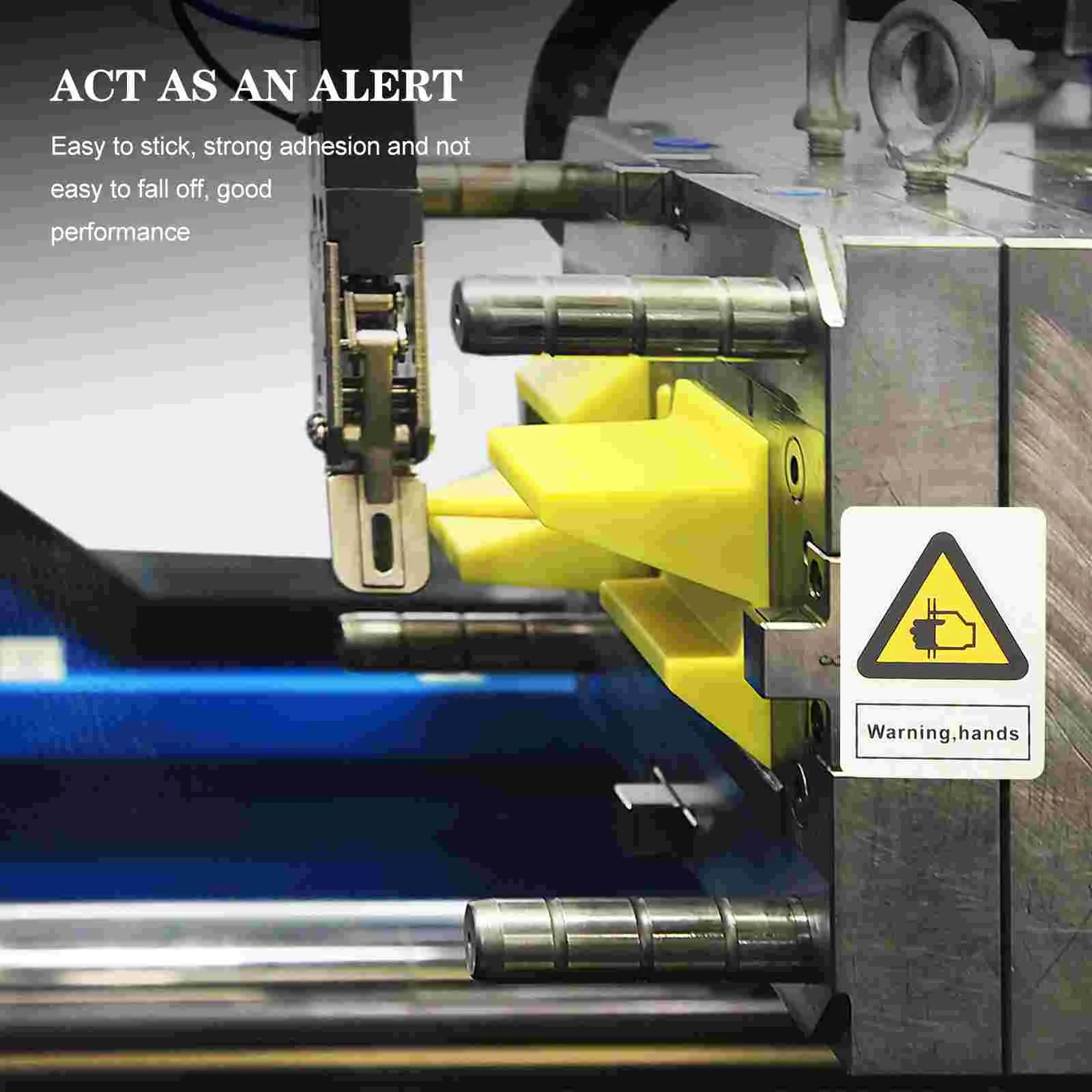 5 Pcs Mechanical Equipment Warning Labels Hand Crushing Decal Caution Signs Safety Decals Sticker Nail Stickers