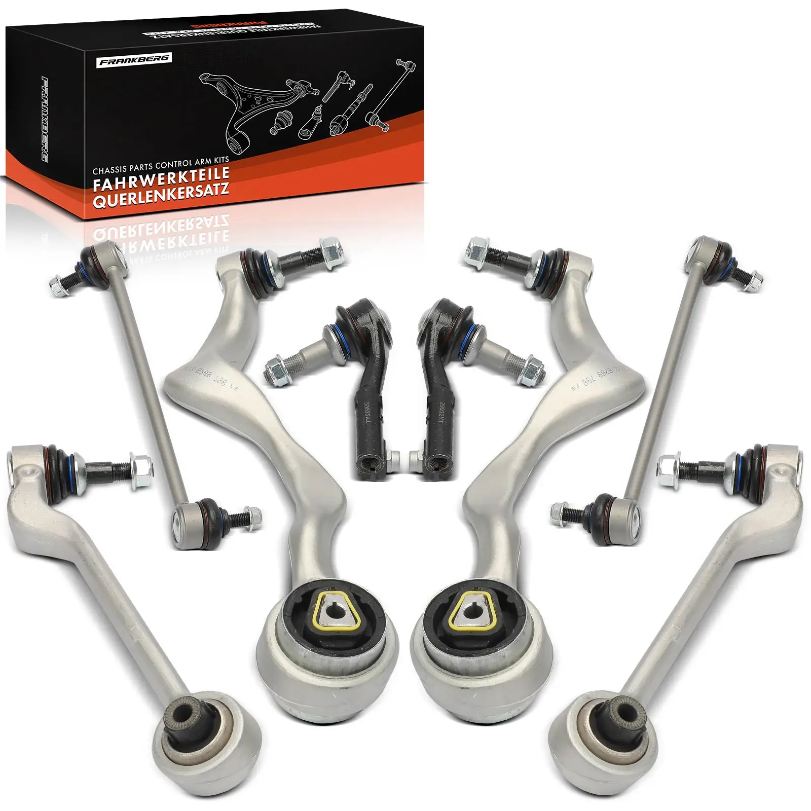 Frankberg - Ensemble de bras de commande 8 pièces pour essieu avant gauche et droit pour BMW Série 1 E81 Série 3 E90-E93 2405861
