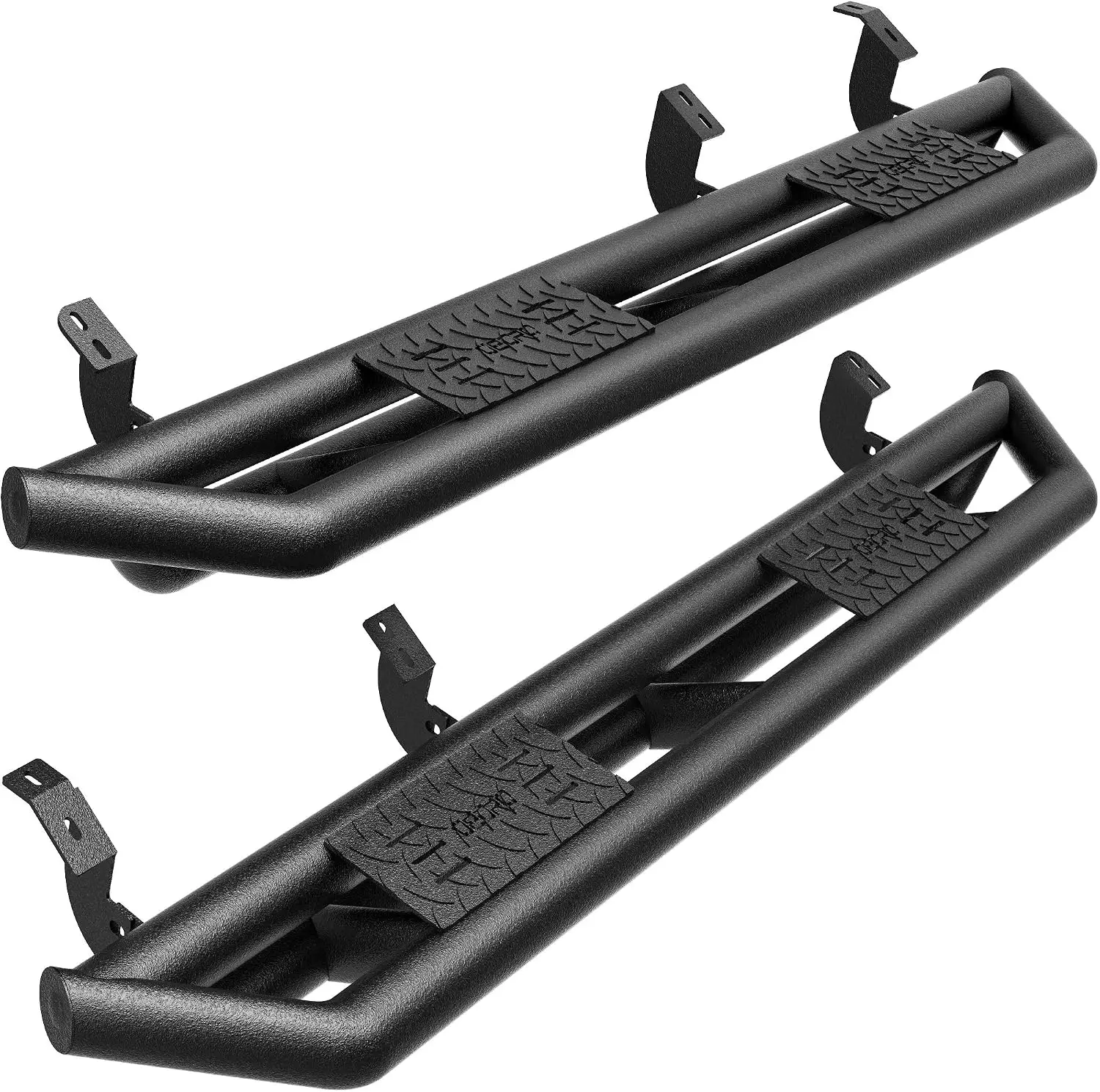 Textured Black 6-Inch Side Step Nerf Bars Running Boards Fits 2007-2021 Toyota Tundra CrewMax