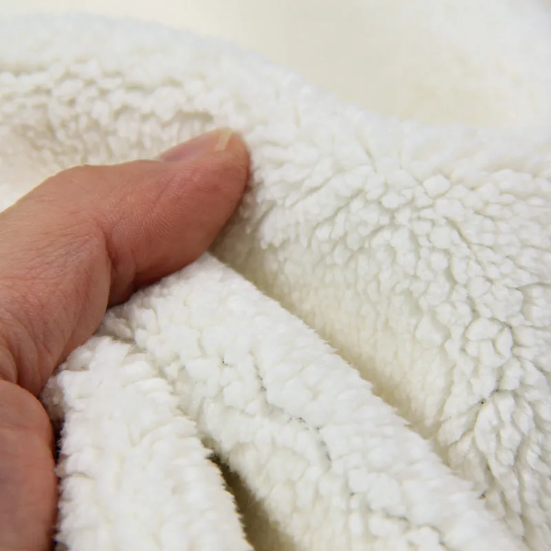 1Meter Winter Lamb Wool Composite Sweatshirt Fabric Solid Color Thickened Warm Cotton Sportswear Knitted Fabric