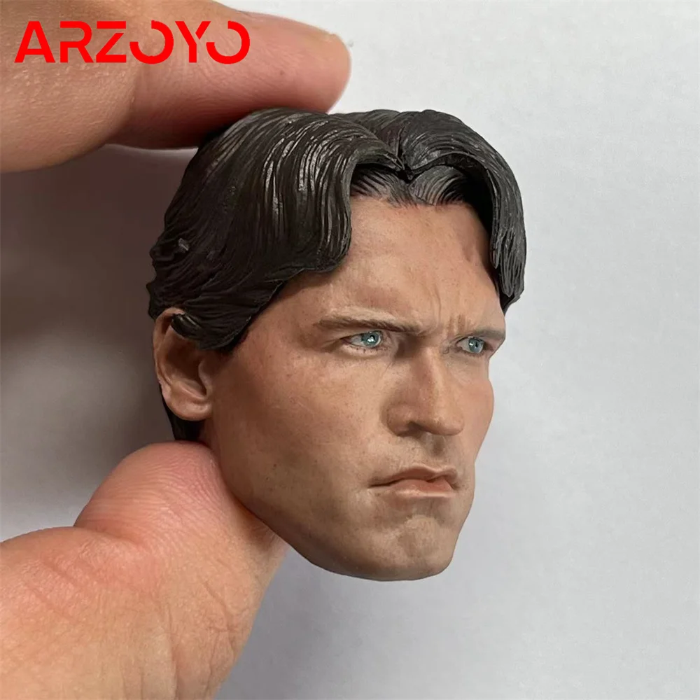 1/6 or 1/12 Arnold T800 Schwarzenegger Head Sculpt Head Carving Model Fit  Male Soldier Action Figure Body