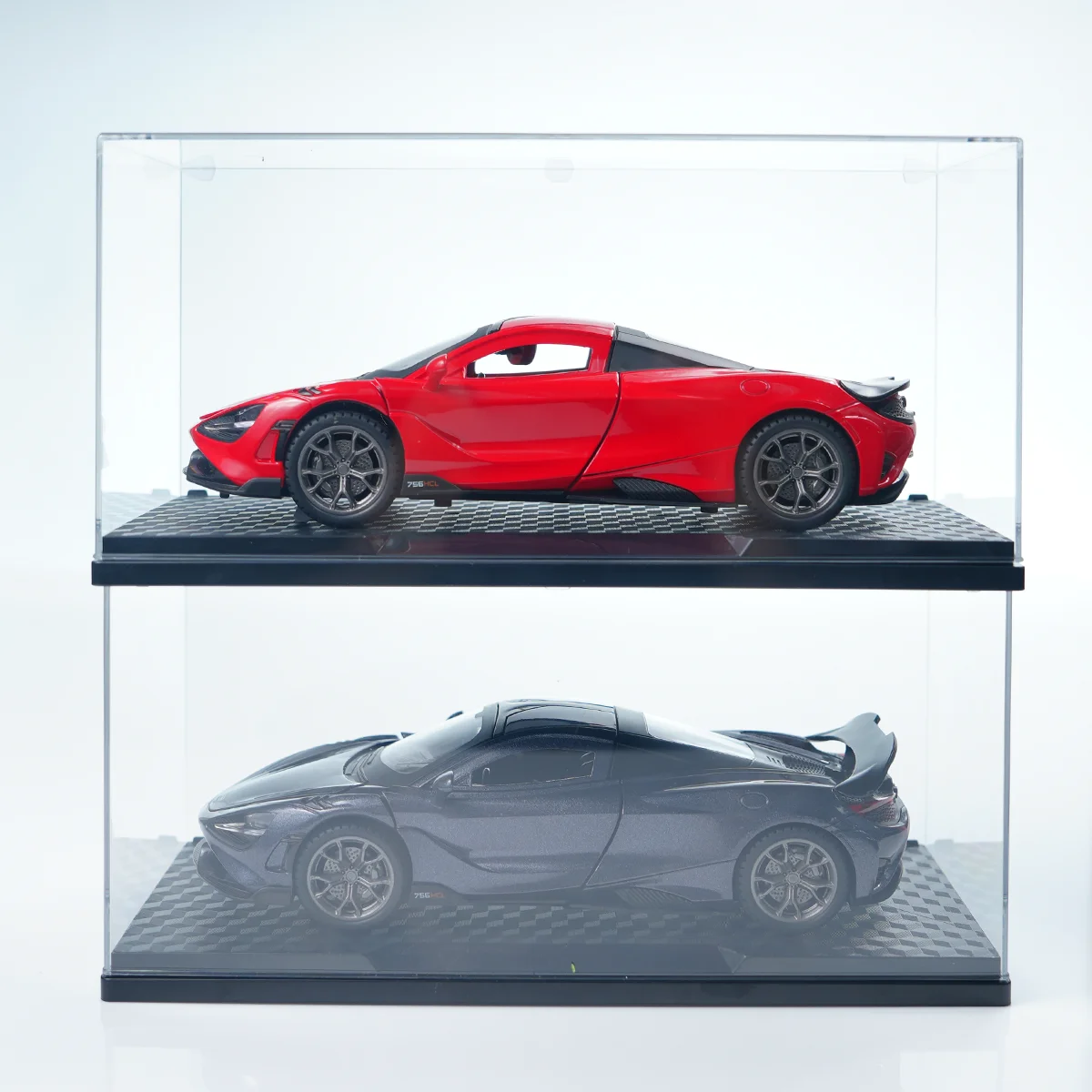 1: 22 مقياس سلسلة نموذج سيارة من سبيكة معدنية مصبوبة، لون أحمر/رمادي مطابق لعبة سيارة رياضية بباب مزدوج هدية عيد ميلاد رائعة للأولاد