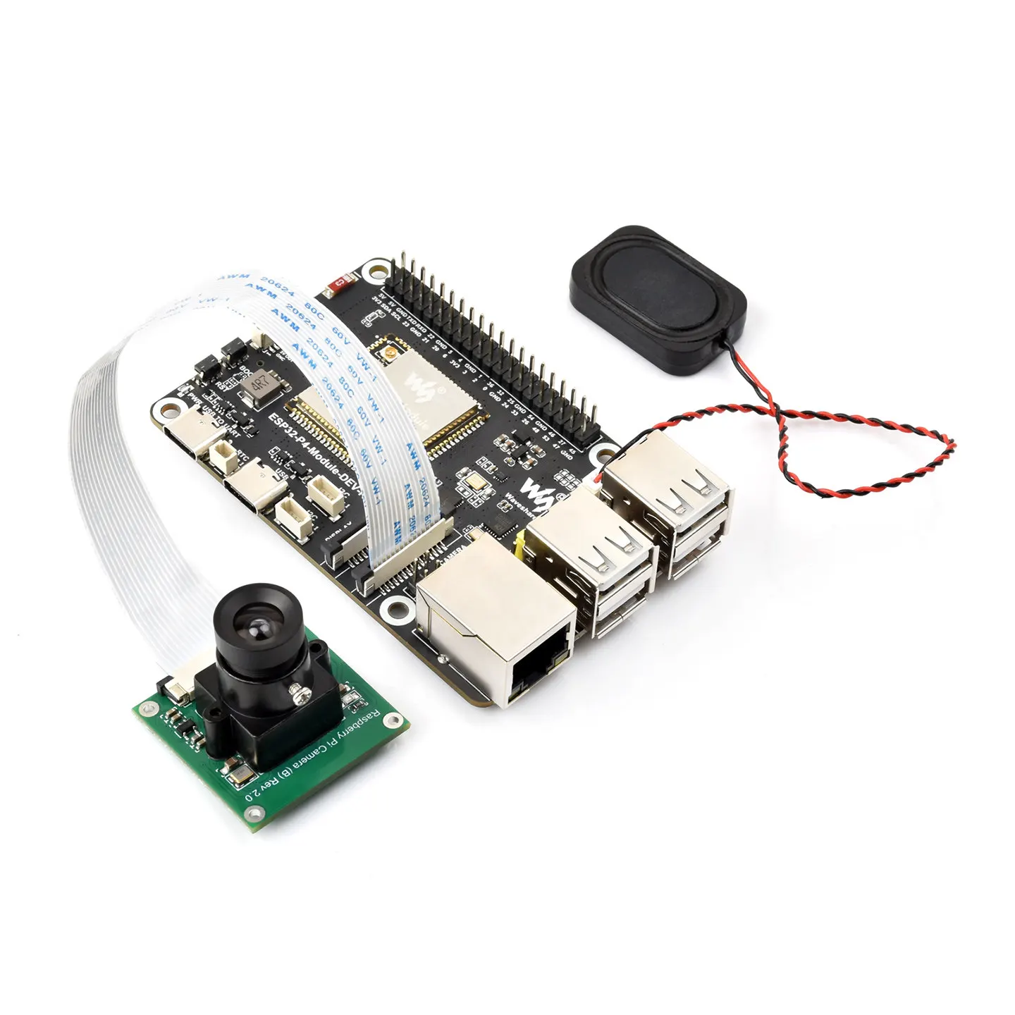 ESP32 P4 Electronic Development Board Integrated with ESP32 C6, DSI Display, Camera and RJ45 Ethernet Port