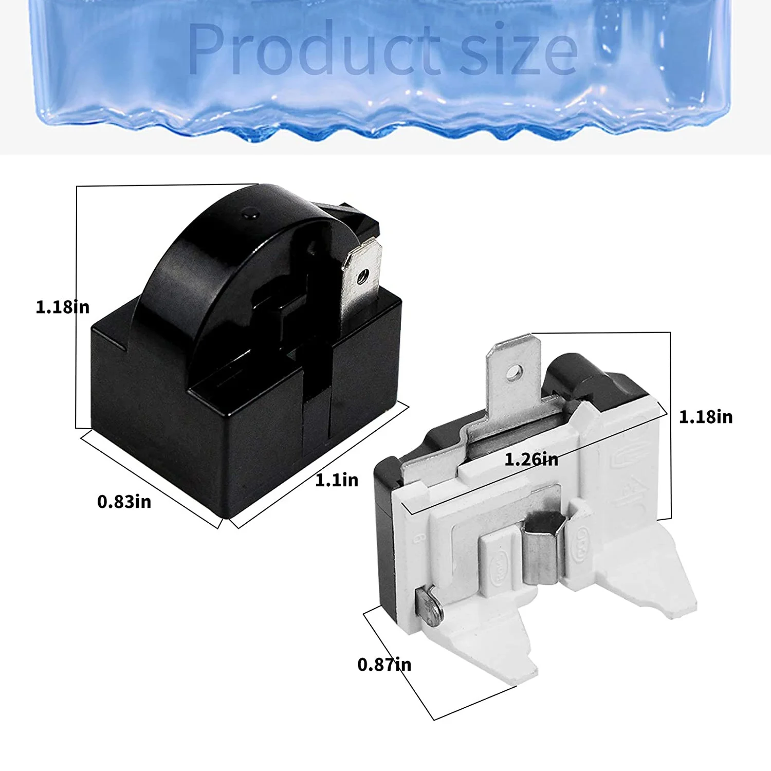 1 Pin QP2-4.7 PTC Starter Relay,1 Pin Refrigerator Starter Relay and 6750C-0005P Refrigerator Overload Protector