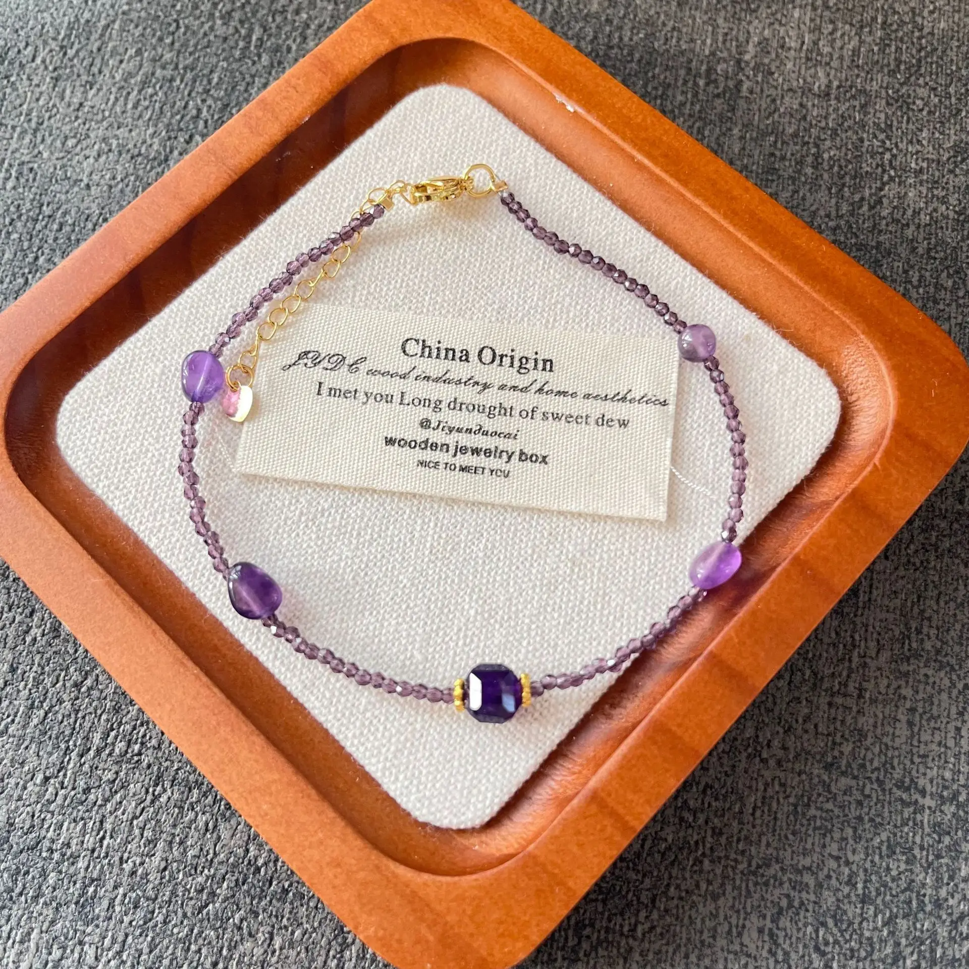 

2025 Summer Irregular Natural Amethyst Mini 2mm Beads Beaded Strand Anklet Bracelets for Women Fine Jewelry Foot Accessories