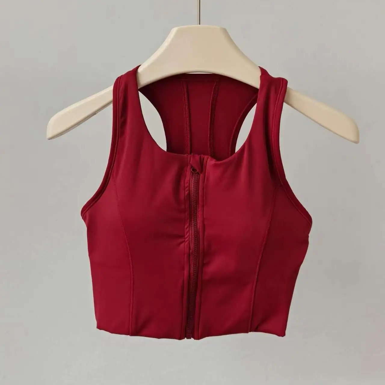 Hochintensive Yoga-Weste für Damen mit Frontreißverschluss, All-in-One-Sport-BH, Push-up, stoßfest, atmungsaktiv, Fitness-Weste, BH-Top – Detail 7
