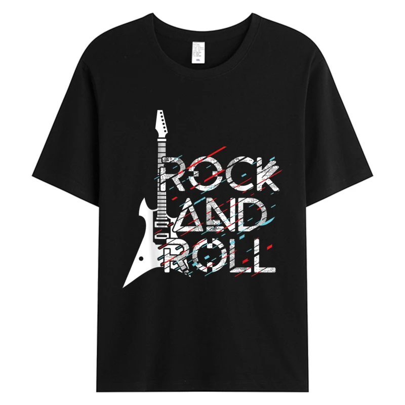 

Vintage Retro Rock And Roll Tee Shirts For Men Women 2025 New Men's 100% Cotton Clothing Oversize Graphic T-Shirt Y2K