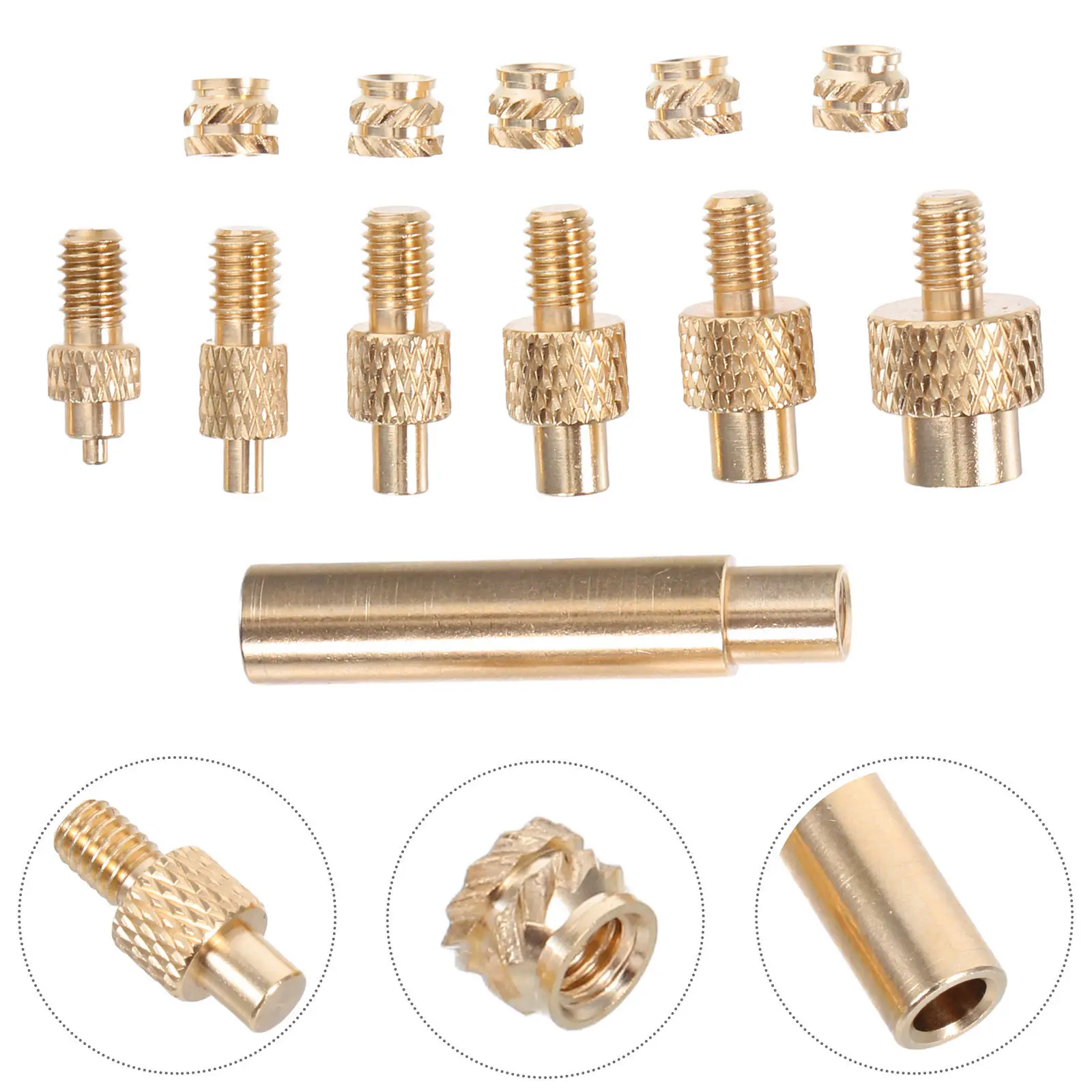 

1Set 3D Printer Accessories Heat Set Insert Tips Copper Threaded Inserts Printer Replacement Parts Robust Printing Attachments