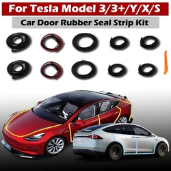 10pcs Door Seal Soundproof Kit for Tesla Model 3/Y/S/X Rubber Weather Draft Seal Strip Wind Noise Kit Front Trunk Cover Strip