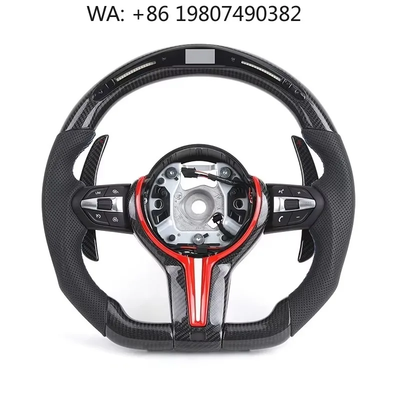 

Integrated Carbon Shift Paddle LED Steering Wheel, Sport Custom Upgrade Parts Fit Multi Generation Classic Mid Size SUV Interior