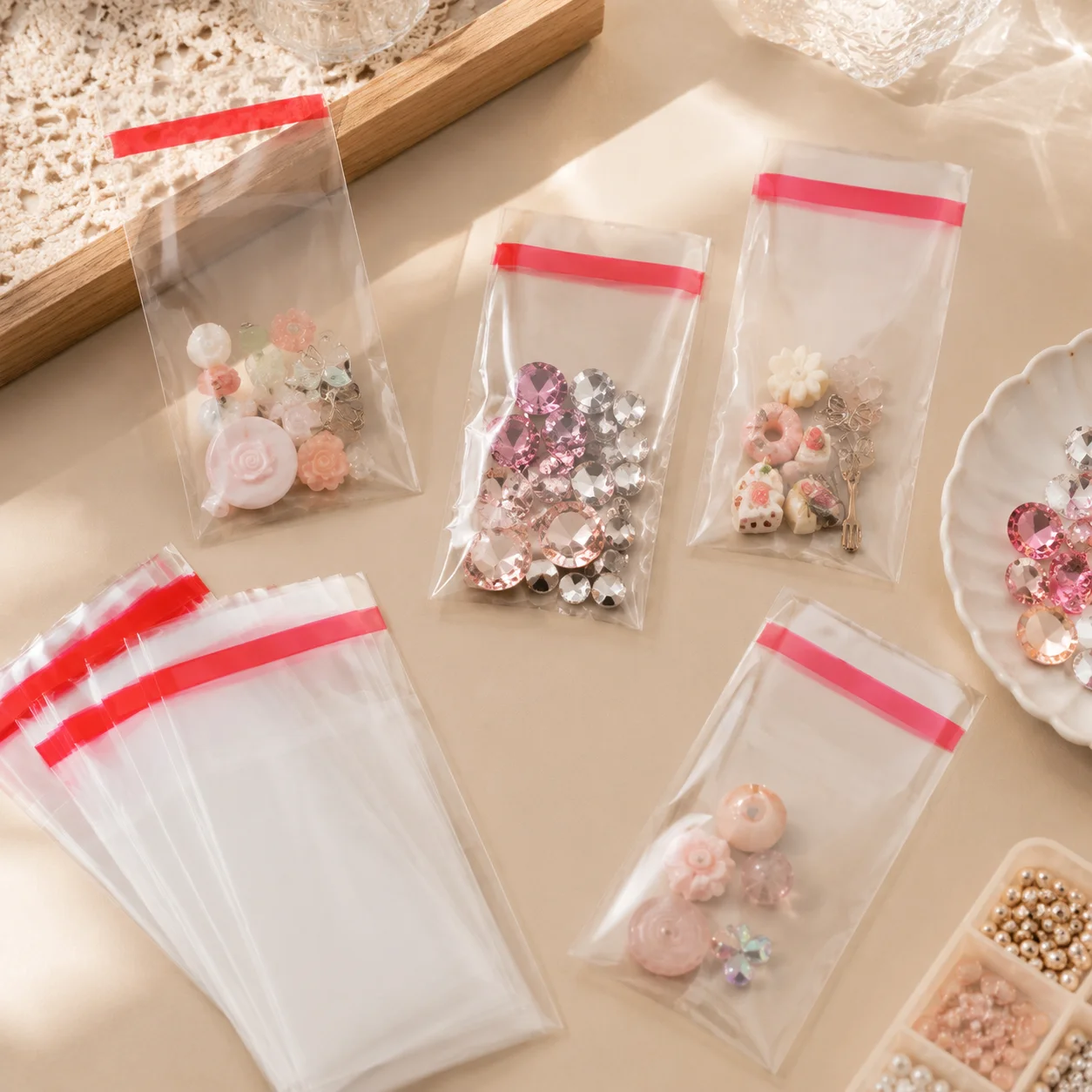 Transparente OPP Selbstklebende Plastiktüten, Klare Verpackungsbeutel für Schmuck, Süßigkeiten, Kleidung, Kleinteile, Tägliche Verpackung und Lagerung GYH – Detail 5