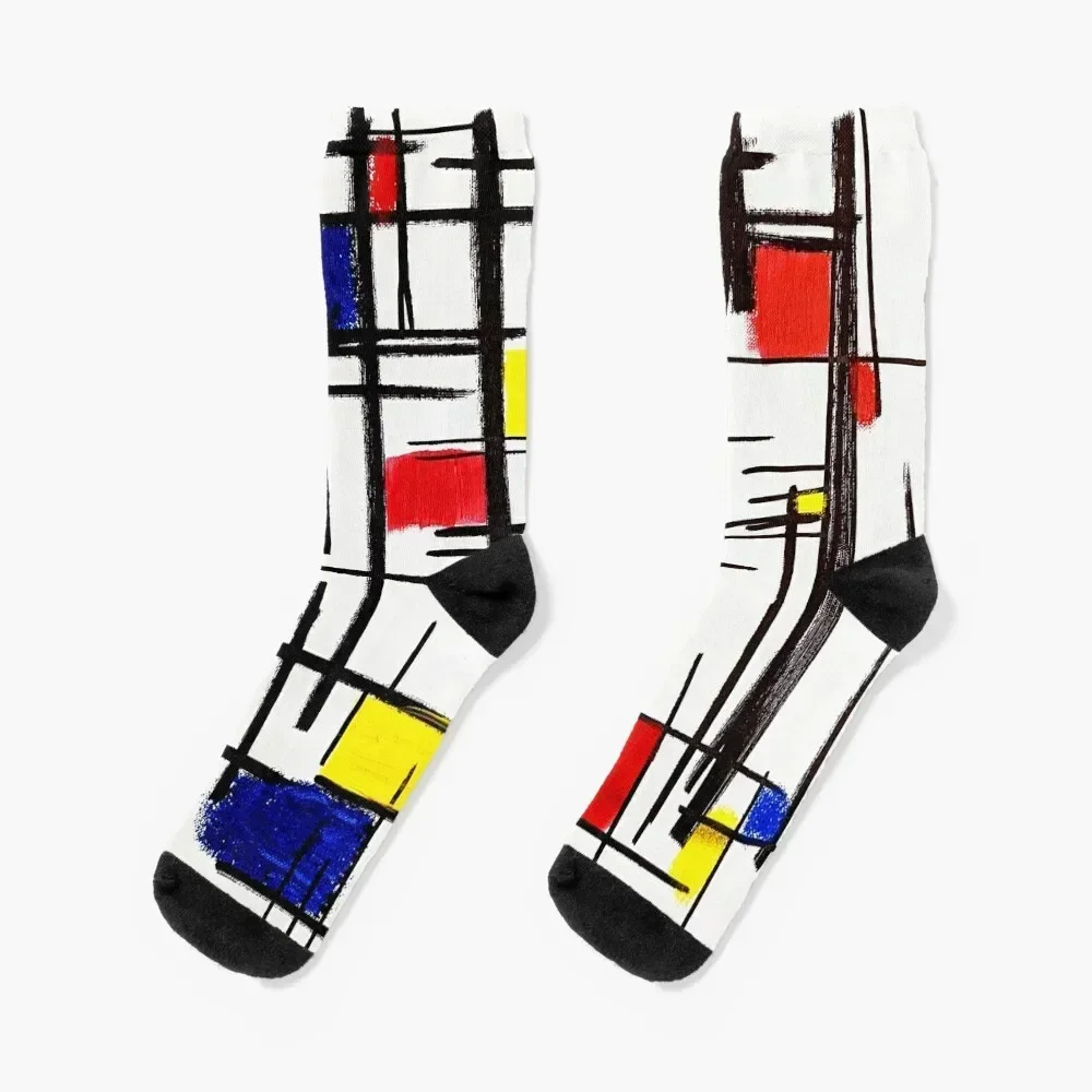 

Mondrian Minimalist De Stijl Modern Art  epitomegirl Socks winter thermal retro Crossfit winter gifts Socks Girl Men's