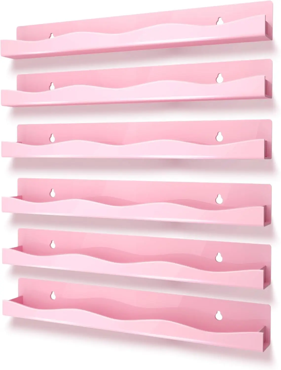 

Настенная полка для лаков для ногтей, розовая, на 6 флаконов, вмещает 66-90 бутылочек, многофункциональный дисплей для салонов и подарков