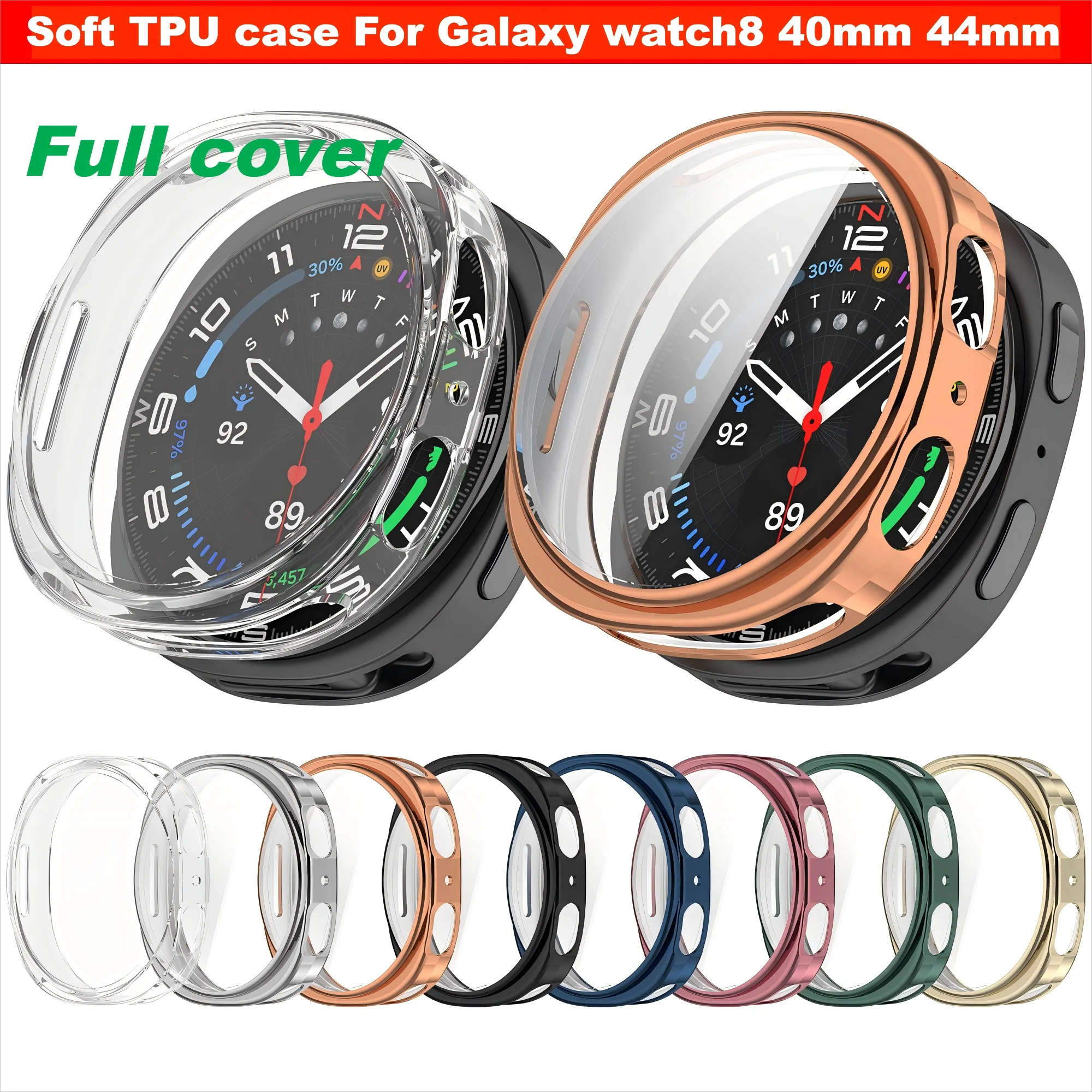 Soft TPU Case for Samsung Galaxy Watch 8 40mm 44mm Smart Watch Flexible Protective Case Soft Shell for Galaxy Watch8 Classic