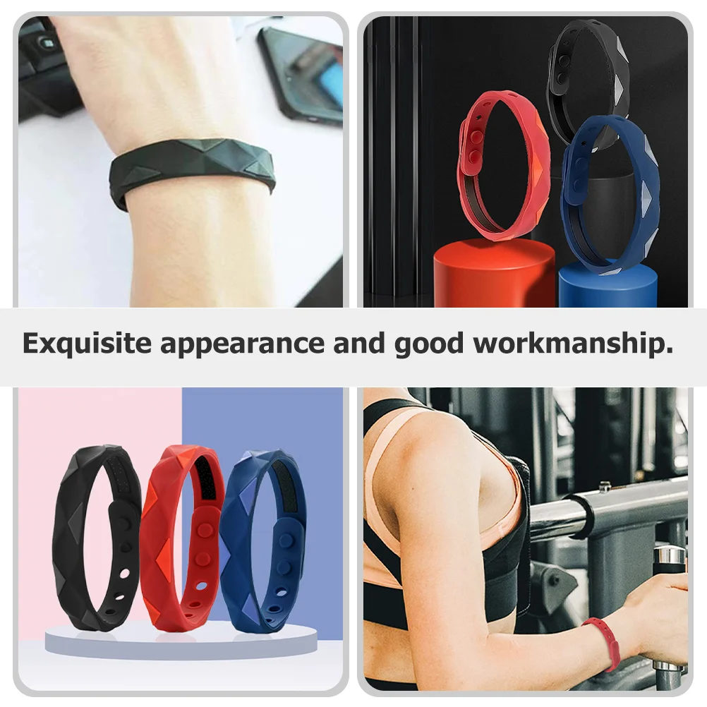 3 Pcs Anti-static Bracelet Silicone Exercise Wristband Strap Sports Gift Energy