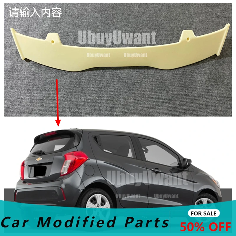 Alerón Hatchback para Chevy Spark, alerón Universal de plástico ABS, ala trasera de techo negra brillante, Kit de carrocería de coche, accesorios