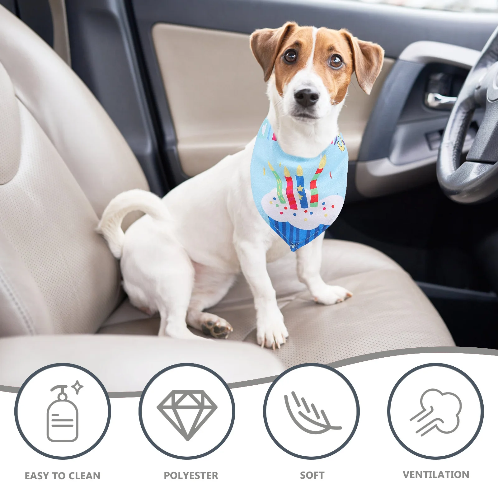 

1Set Pet Birthday Party Hat Set Dog Collar Bib Accessory Adjustable Comfortable Design for Small Medium Dogs Pink