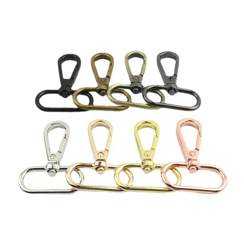 1pcs Metal Snap Hook Swivel Eye Trigger Clip Clasp Oval Ring Colorful for Leather Craft Bag Strap Belt Webbing 16/19/25/32/38mm