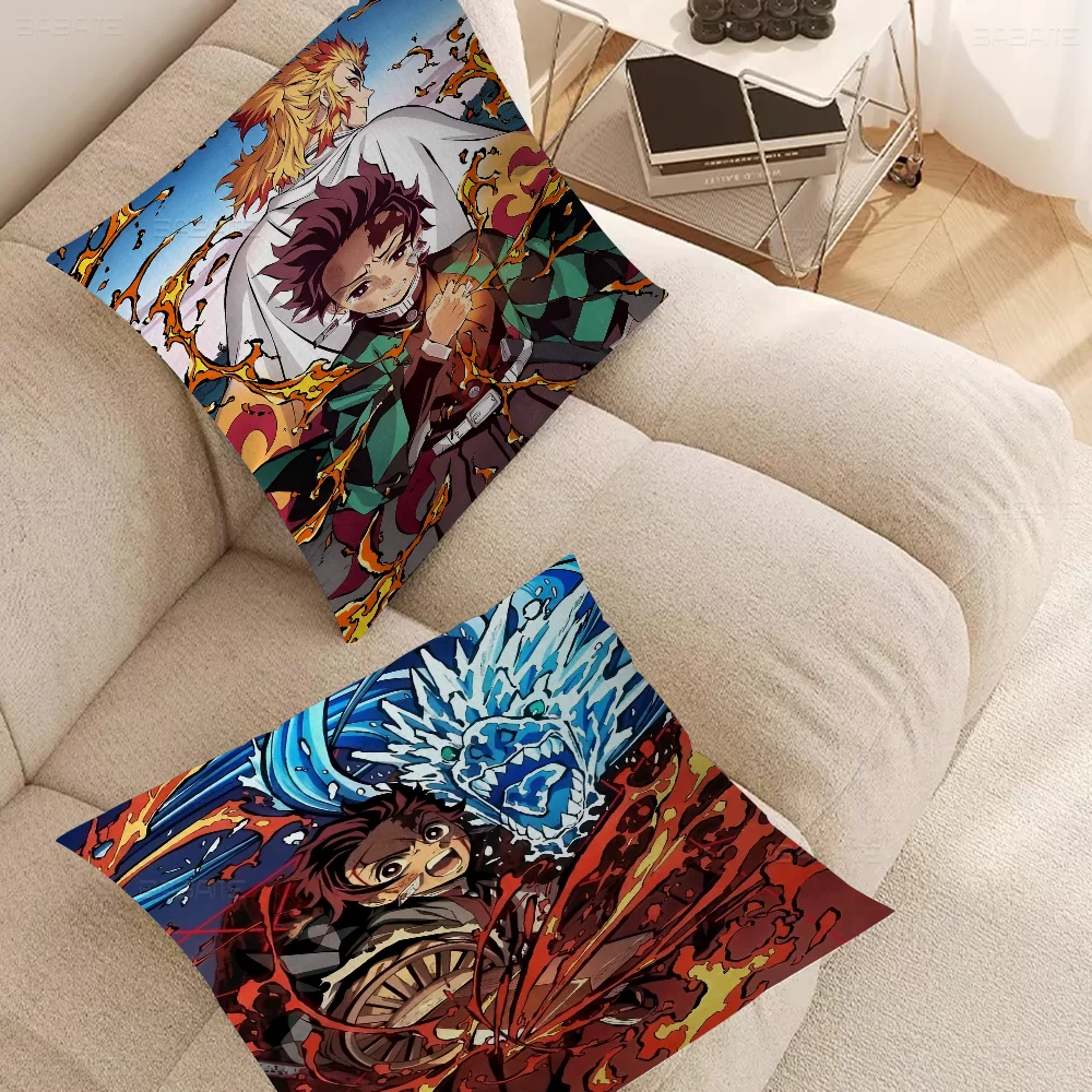 Demon Slayer Pillow Cover Design Cushion Cover Decor Holiday Decorati