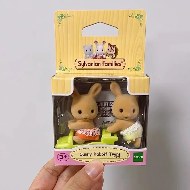 Sylvanian Families Anime Girl Figures Calico Critters Furniture Set Elephant Family Twins Dollhouse Floral Cat Twins Girl Gifts