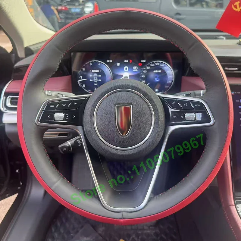 

DIY Hand-Stitched Non-slip Durable PU Carbon Fiber Leather Car Steering Wheel Cover for Hondaqi H5 Interior Accessories