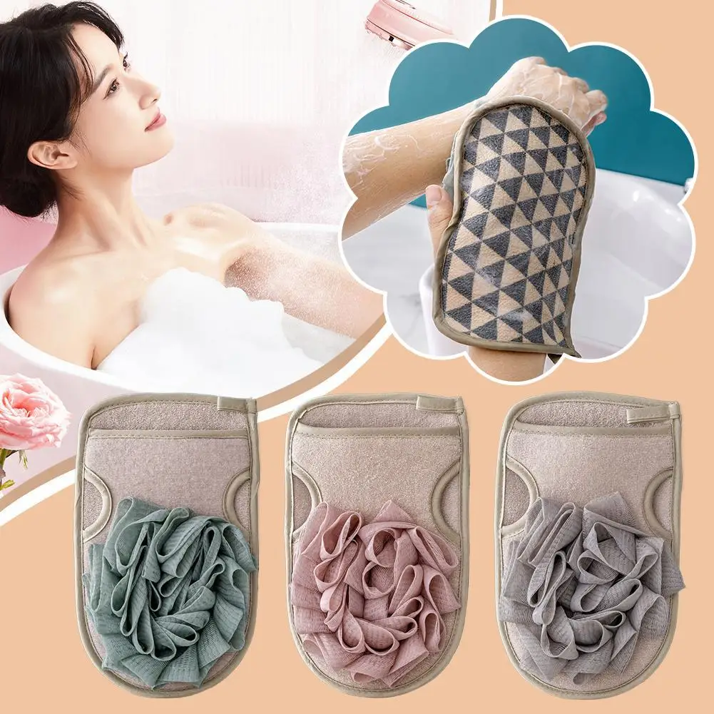 

НОВЫЙ скруббер для ванны для тела, шарик из люфы, шарик для мытья тела, массажное банное полотенце с цветком для тела, скраб для тела для душа