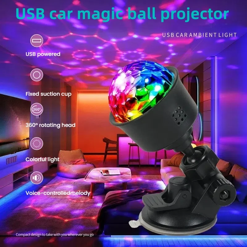 

Mini Multicolor USB Projector Light Night Light for Home Bedroom Party Decor Disco Light Kids Room Decoration Christmas Party