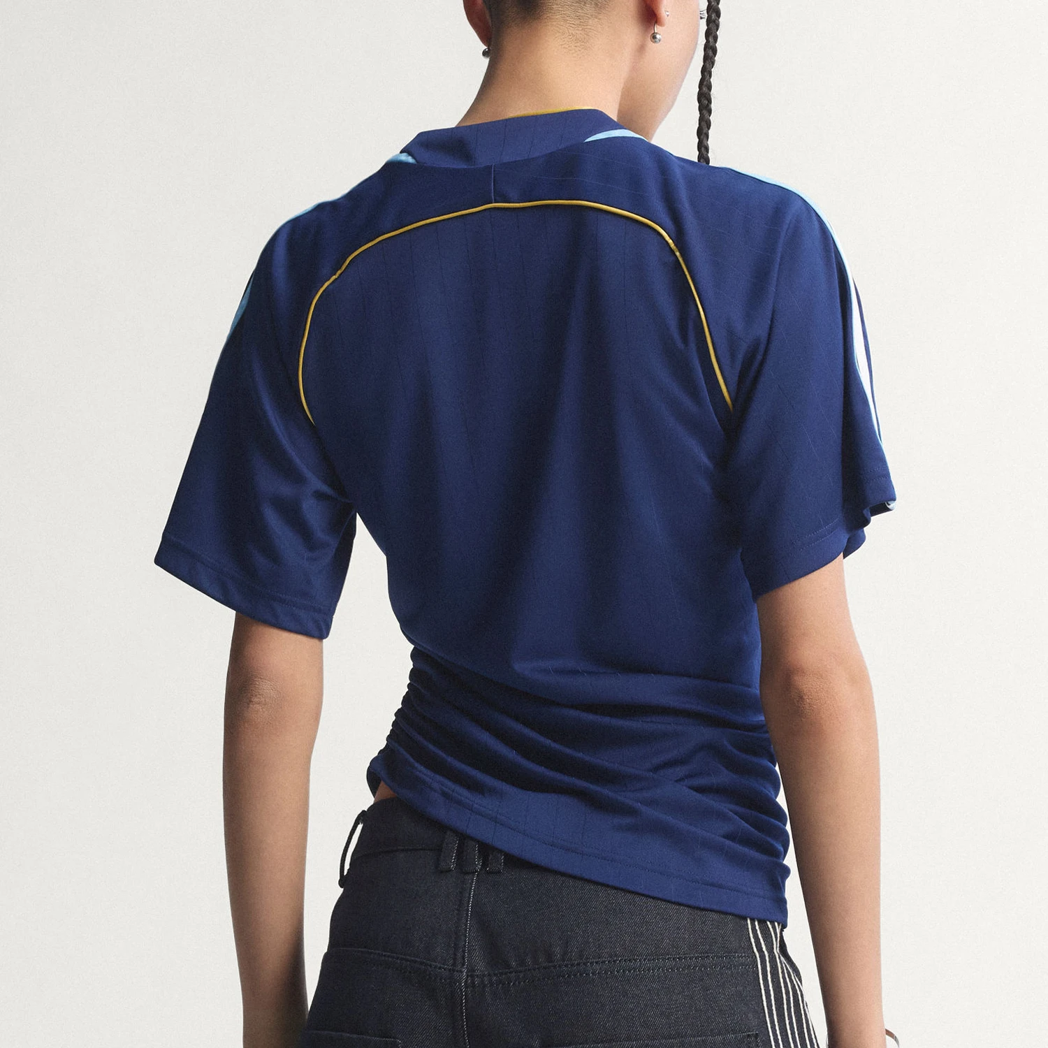 Adidas genuine summer women's football casual pleated slim fit short sleeved T-shirt KE2289