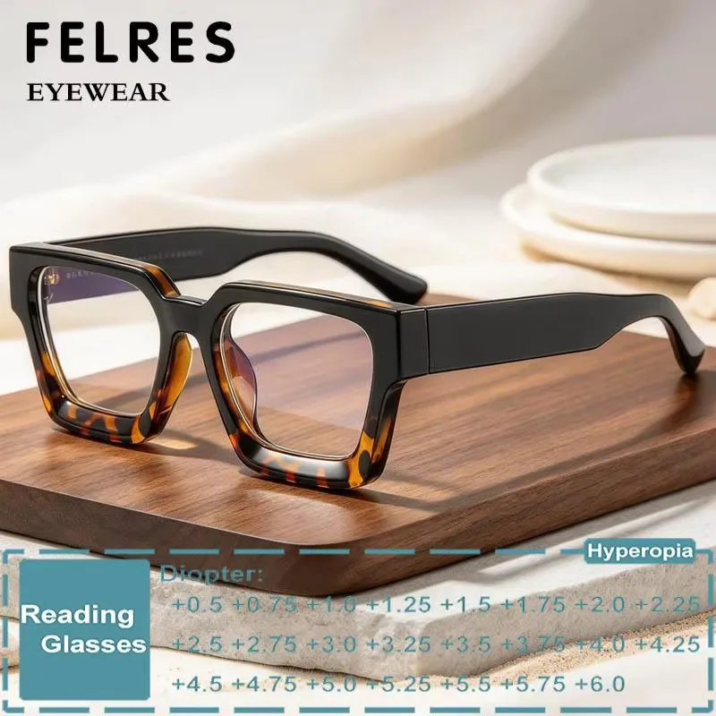 Men Women Anti-fatigue Eye Protection Reading Glasses Anti Blue Light Large Frame Square Designer Magnifiers Presbyopic Glasses