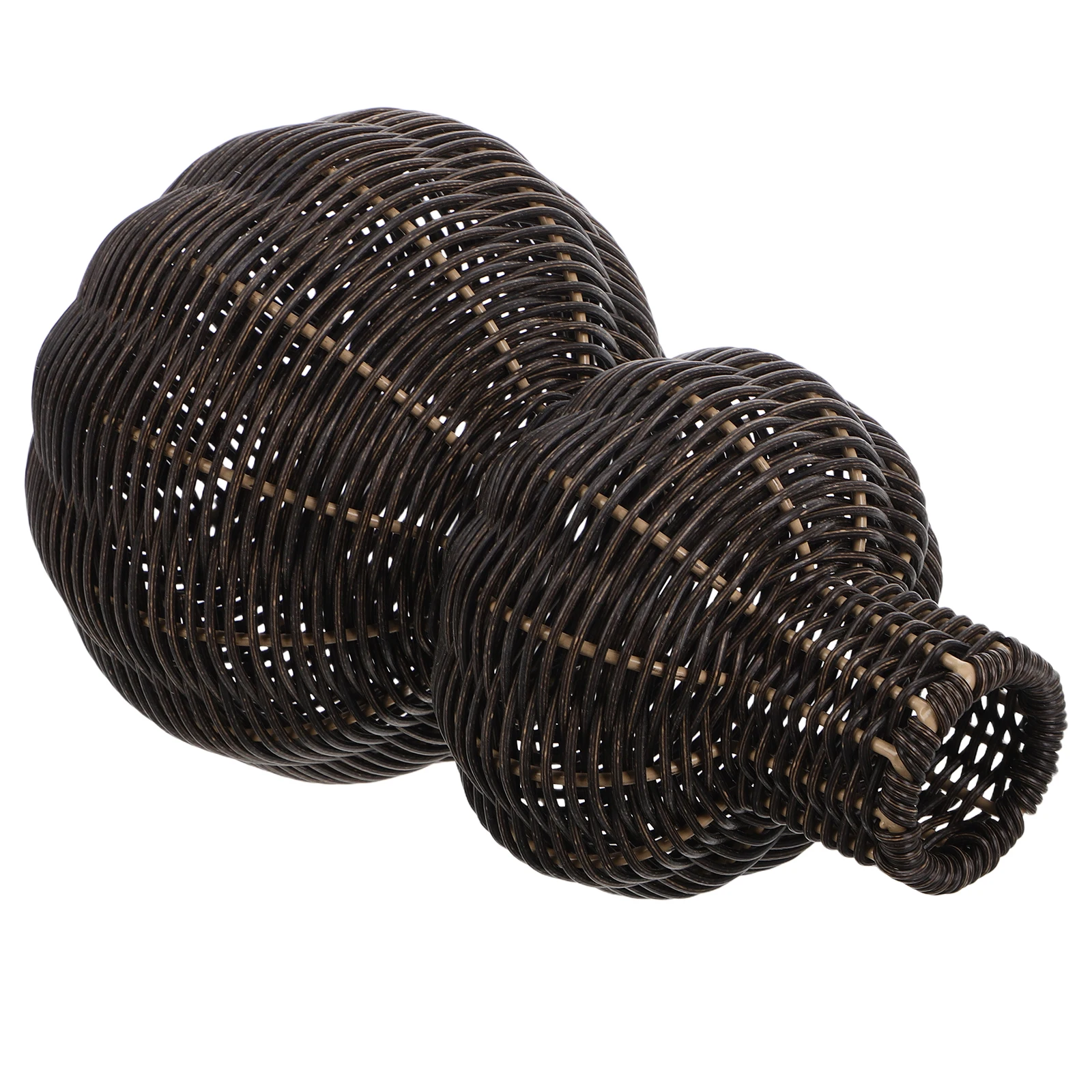 

1pcs Vintage Style Imitation Rattan Woven Vase Decorative Flower Basket For Home Office Decor Rustic Wicker Plant Holder