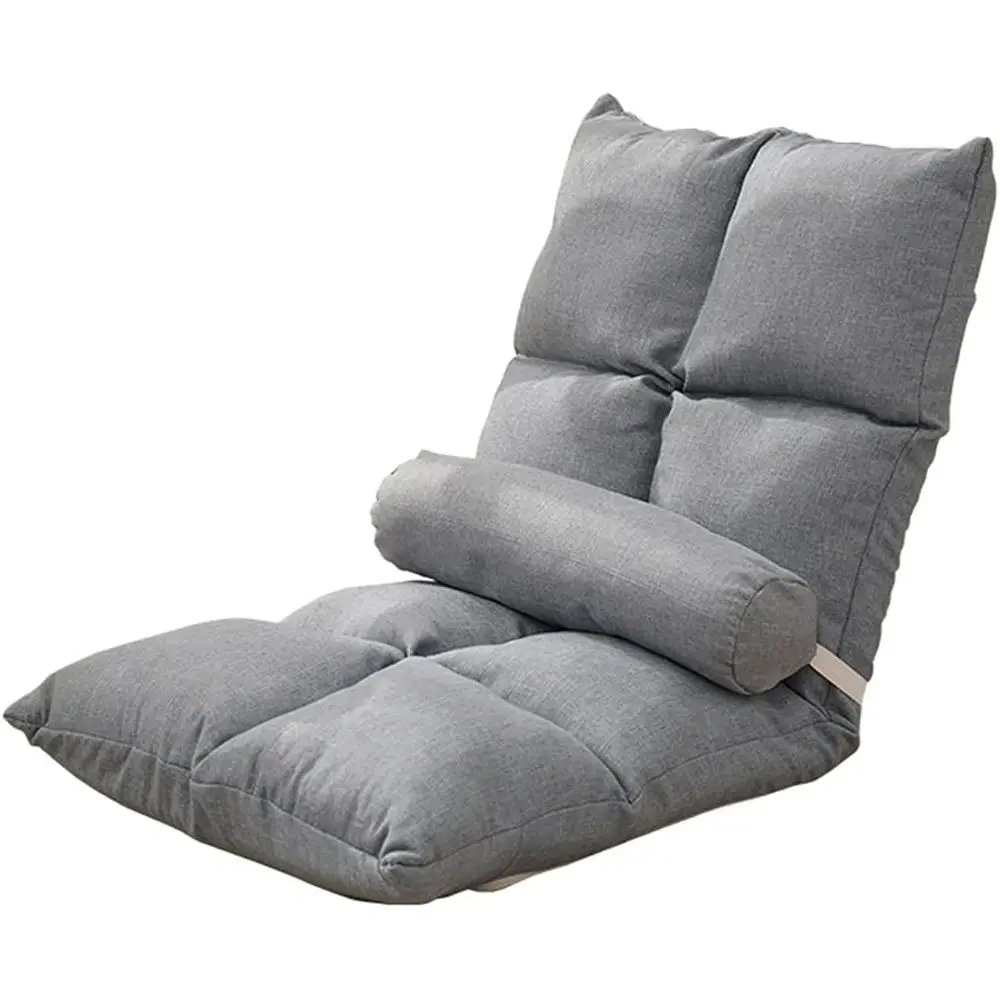 

Gray Indoor Outdoor Bean Bag Chair with 6 Adjustable Positions, Thick Seat, 110x52cm, Green/Red Accents