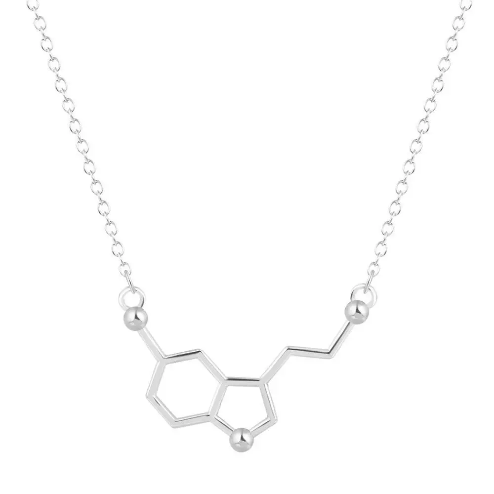 Serotonin Molecule Necklace For Women Jewelry Teacher Professor Chemistry Grad, And Science Lovers Gift