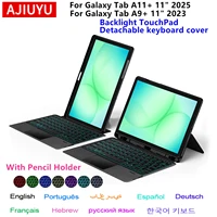 Teclado con panel táctil para Samsung Galaxy Tab A11 Plus, funda A11 + 11 pulgadas SM-X230 SM-X235 A9 + 11 "", funda para teclado con retroiluminación inteligente para tableta