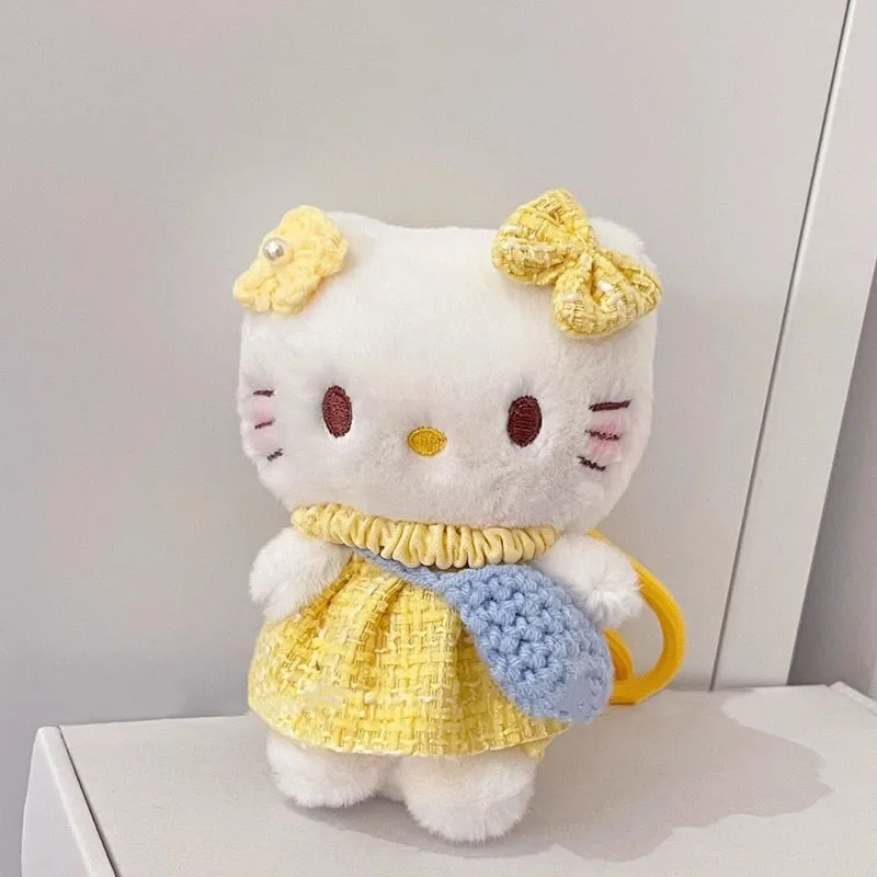 Kawaii Sanrio Hello Kitty Pluszowy brelok do kluczy Tkactwo Lina Klamra Pluszowa lalka Torba Wisiorek Dziewczęcy Telefon komórkowy Wisząca ozdoba Prezenty