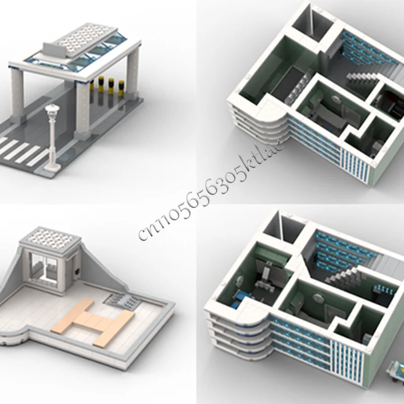 3877 pièces hôpital général modulaire MOC créatif vue sur la rue modèle blocs de construction Architecture bricolage éducation assemblage modèle jouets cadeaux