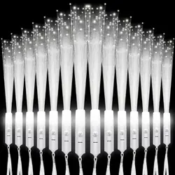 12-96PCS Fiber Optic Wands LED Light Up Fiber Optic Stick 3 Modes White Glow Sticks for Wedding Birthday Party Bridal Shower