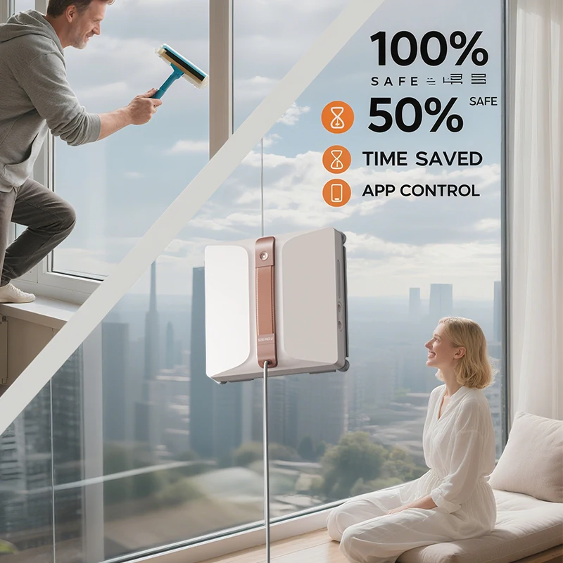 

SATUO W3 Fully Automatic Electric Window Cleaning Robot High-Rise Household Glass Cleaning Device Water Window Cleaner