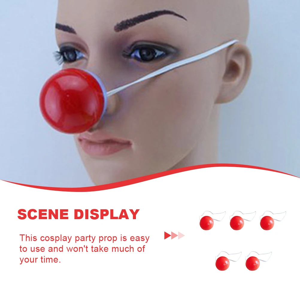 

5Pcs LED Glowing Red Clown Nose Dress-Up Props Cosplay Party Supplies Stage Performance Light Up Clown Dress-Up Props