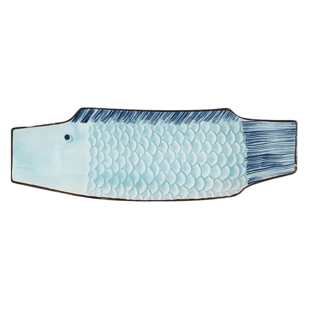

Ceramic Sushi Plate Fish Shaped Design Japanese Style Decorative Serving Dish for Sashimi Seafood Appetizers Kitchen Dining