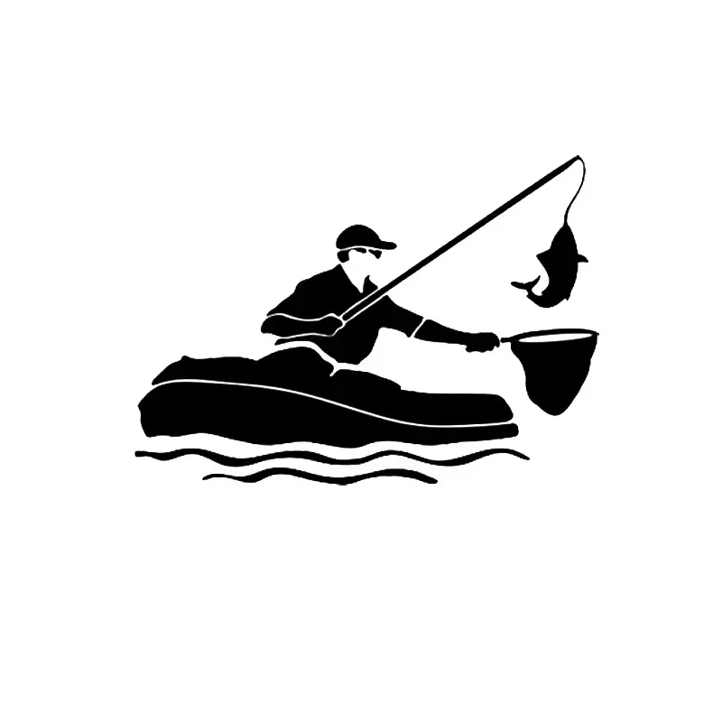 13.7 * 9.8CM Personalized Car Sticker River Fishing Activity Motorcycle PVC Sticker Handsome and Cool Sticker