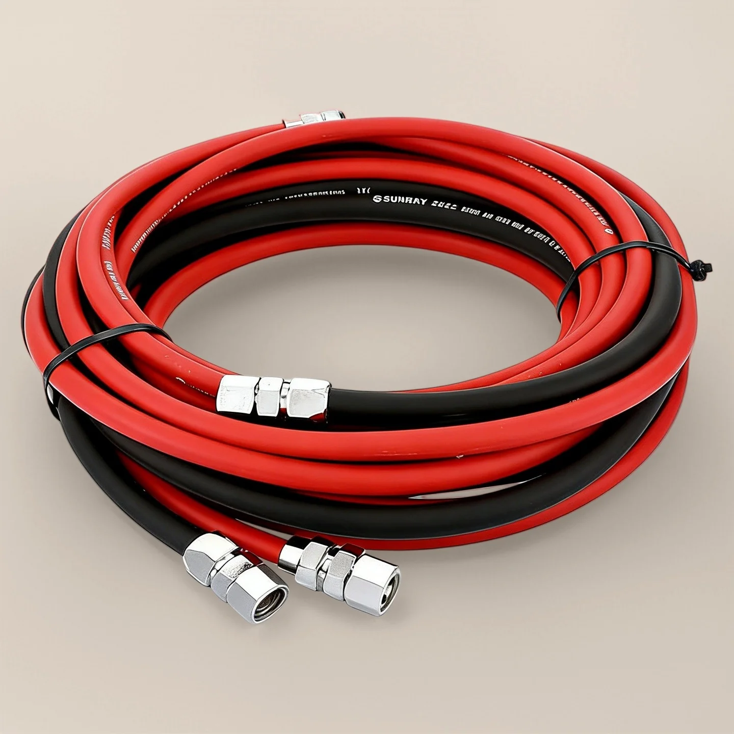 

50FT Heavy Duty Air & Fluid Hose Set with 3/8" NPS Fittings for Spray Guns