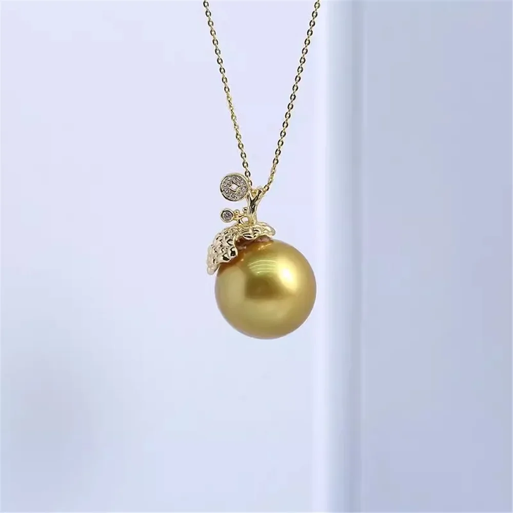 S925 Sterling Silver Pearl Pendant Setting, DIY Empty Bezel Cup Jewelry Supplies for Craft Making, Hollow Prong Pendant Findings