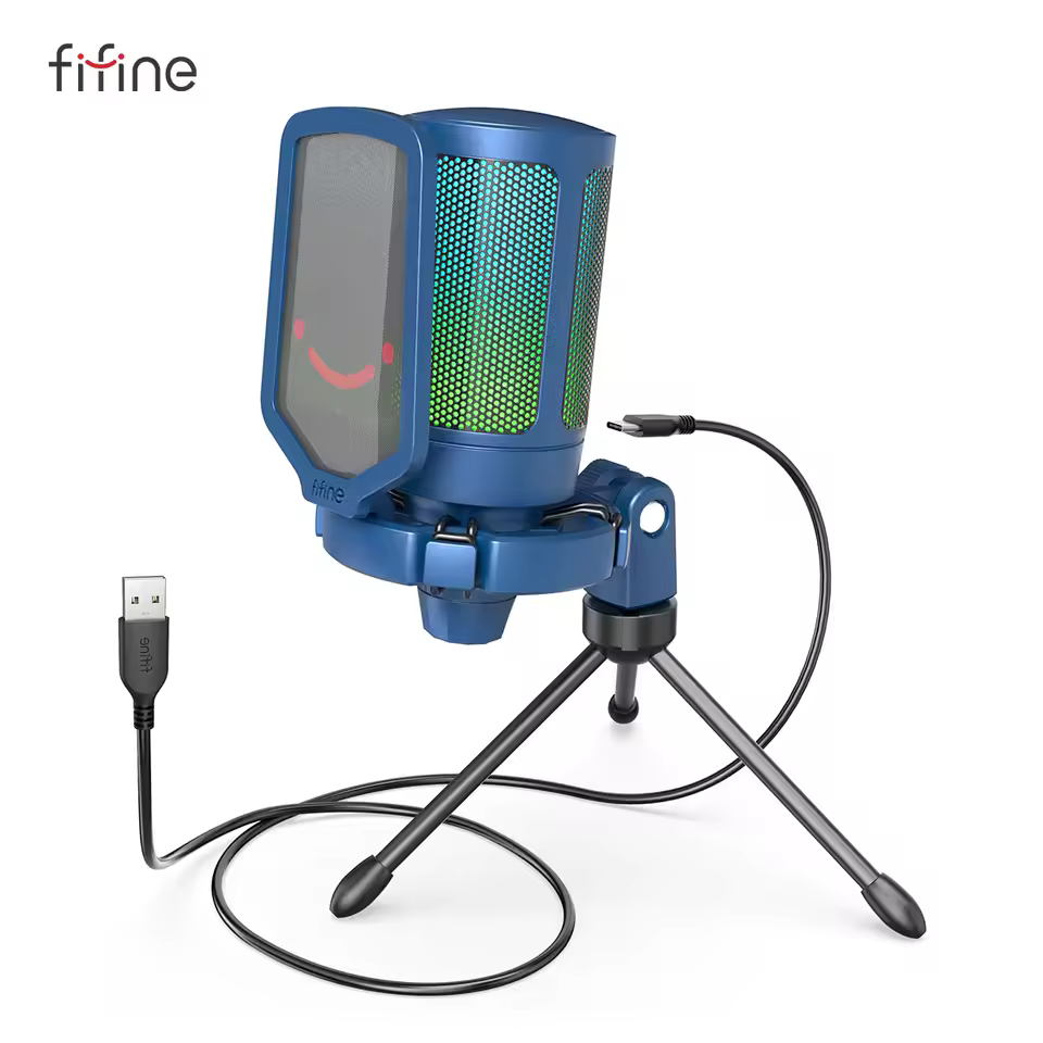 Promoção de Microfone Fifine A6V Rgb na loja Aliexpress