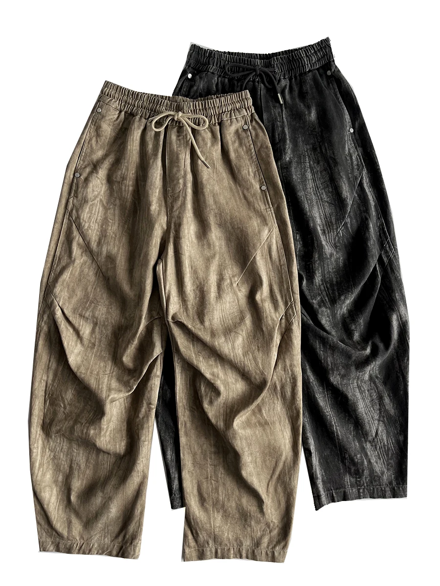 

Retro American Cotton Dyed Wide Leg Straight Cut Trousers Workwear Sle Loose Fit Youthful Energy All Seasons Faionable