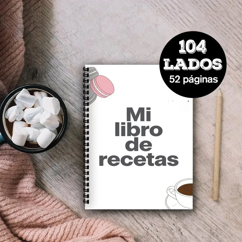 1pc A5 Paper Cute Recipe Book with Macarons, Cookie & Coffee Illustrations, Kitchen Organization & Food Ideas Tracker