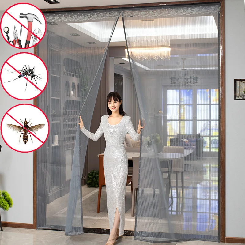 

Tool-free Magnetic Mosquito Net Summer Anti Bug Fly Door Curtains Mesh Auto Closing Door Screen Kitchen Anti Bug Fly Door Screen